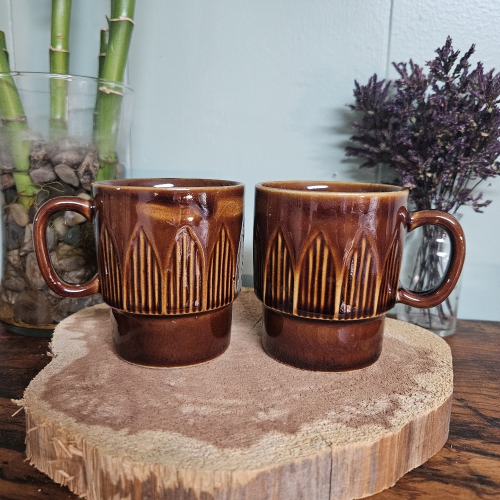Mid-century Stackable Mug Set - Picture 5 of 11